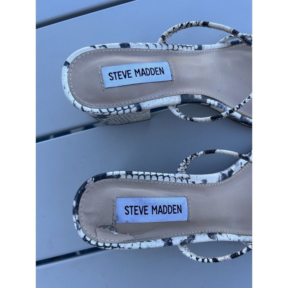 Steve Madden Block Heel Snake Print Sandal - Size… - image 5